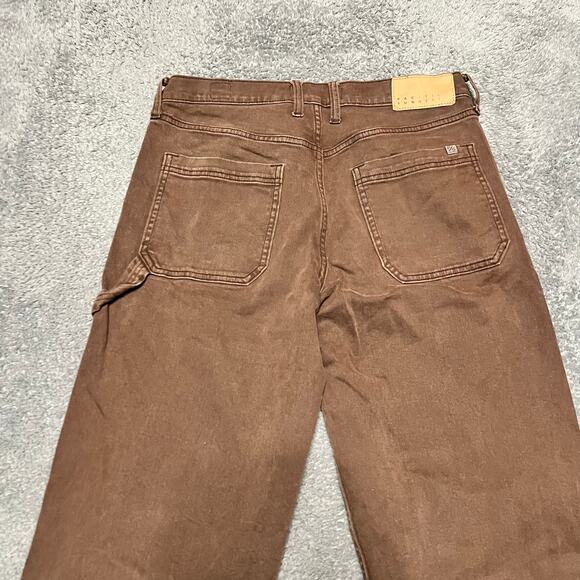 PacSun Canvas Pants Mens 29 x30 Straight Leg Double Knee Work Baggy Brown - Picture 3 of 11
